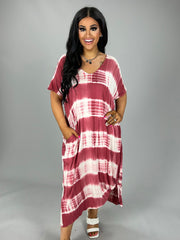 SALE!! LD-Z {Secret Place} Mauve  Bamboo Tie-Dye Dress PLUS SIZE 1X 2X 3X