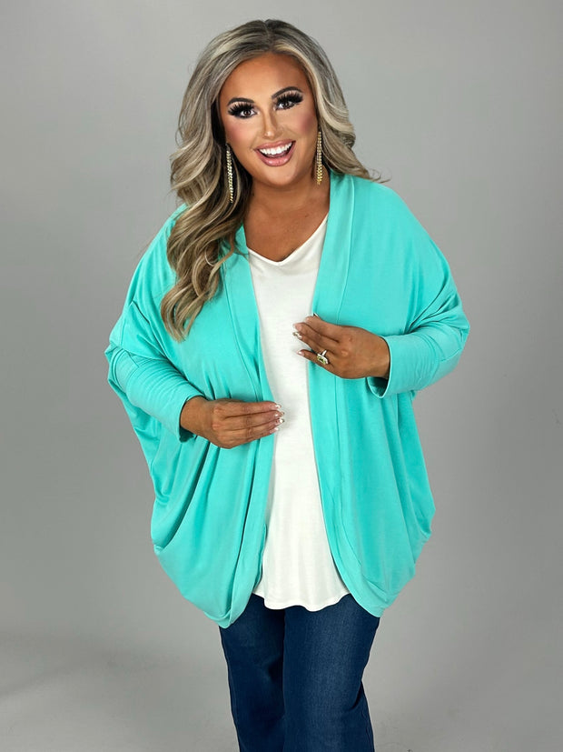 25 OT {Fetchingly Cute} Mint Cardigan w/Pockets PLUS SIZE 1X 2X 3X