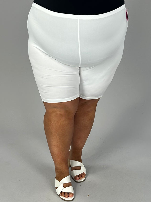 BT-H {Slowly I Turn}  White Biker Shorts  CW EXTENDED PLUS SIZE 4X 5X