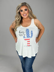 66 GT-D {Cutie Cactus} Patriotic Catcus Graphic Tee Sleeveless PLUS SIZE 1X 2X 3X