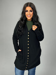 20 OT {Cute As A Button} Black Button Up Cardigan PLUS SIZE 1X 2X 3X