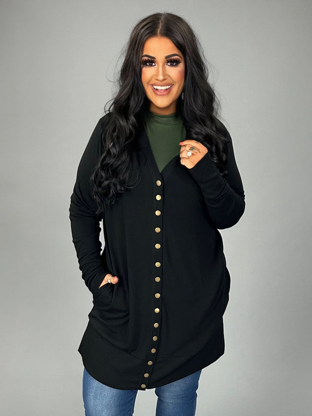 SALE! 20 OT {Cute As A Button} Black Button Up Cardigan PLUS SIZE 1X 2X 3X