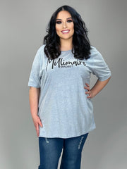 SALE!! 48 GT {Millionaire Mindset} Heather Blue Graphic Tee PLUS SIZE 3X