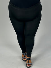 BT-U {Bold Tendencies} Black Pants w/Sequin Side Leg Stripe  CW EXTENDED PLUS SIZE 2X 3X 4X 5X