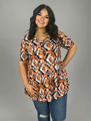 SALE!! 22 PSS {Strategic Style} Grey/Orange V-Neck Top PLUS SIZE XL 2X 3X