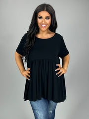 SALE!! 32 SSS {Feeling The Love} Black Babydoll Top PLUS SIZE 1X 2X 3X