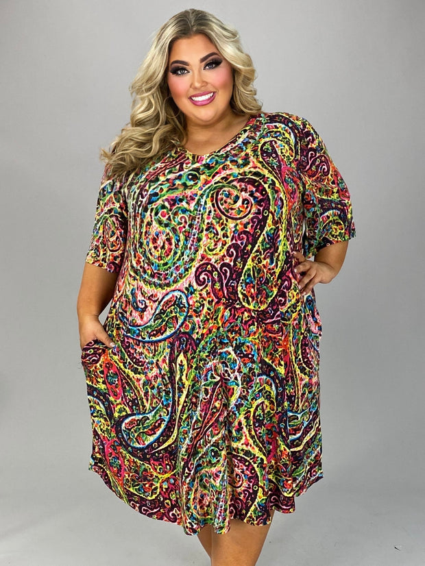 SALE!! 95 PSS {Signs Of Paisley} Multi-Color Paisley Dress EXTENDED PLUS SIZE 3X 4X 5X