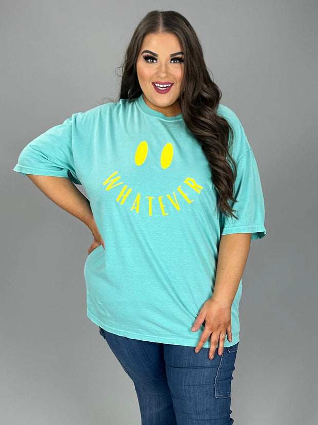 SALE!! 41 GT {Whatever} Aqua Comfort Colors Graphic Tee PLUS SIZE 3X