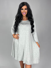 SALE!! 94 SSS-S {Leading The Way} Heather Grey Dress w/Pockets PLUS SIZE XL 2X 3X