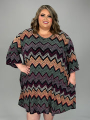 SALE!! 18 PQ {Smooth Talking} Multi-Color Zig Zag Print Dress EXTENDED PLUS SIZE 4X 5X 6X