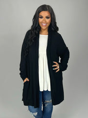 22 OT-A   {Planned For This}  Black Cardigan PLUS SIZE XL 2X 3X