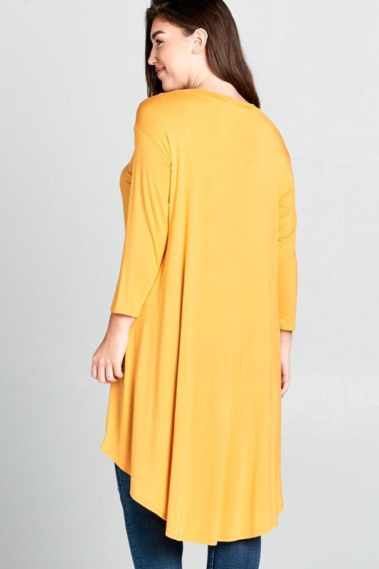 30 SQ {Defying Expectations} Mustard Hi-Lo Tunic