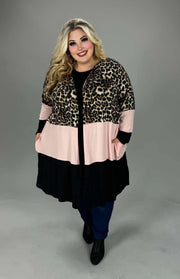 25 OT {Sassy Since Birth} CURVY BRAND Pink Leopard Cardigan EXTENDED PLUS 3X 4X 5X  6X