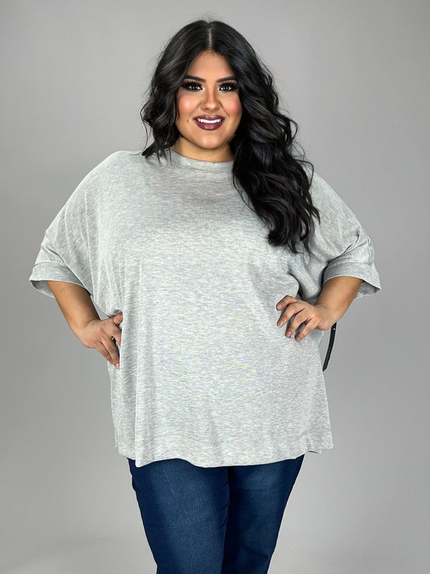 SALE!! 20 SSS-X {Free Forever} H. Grey Oversized Top PLUS SIZE 1X/2X  2X/3X