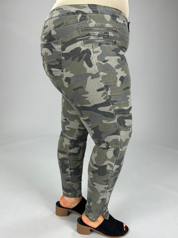 SALE!! BT-Z "UMGEE" Grey Camo Jeggings with Zipper Detail