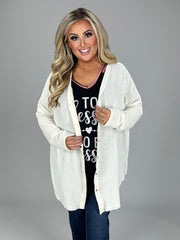 50 OT-A {Endearing Moments} Cream Raw Hem Cardigan  PLUS SIZE 1X 2X 3X