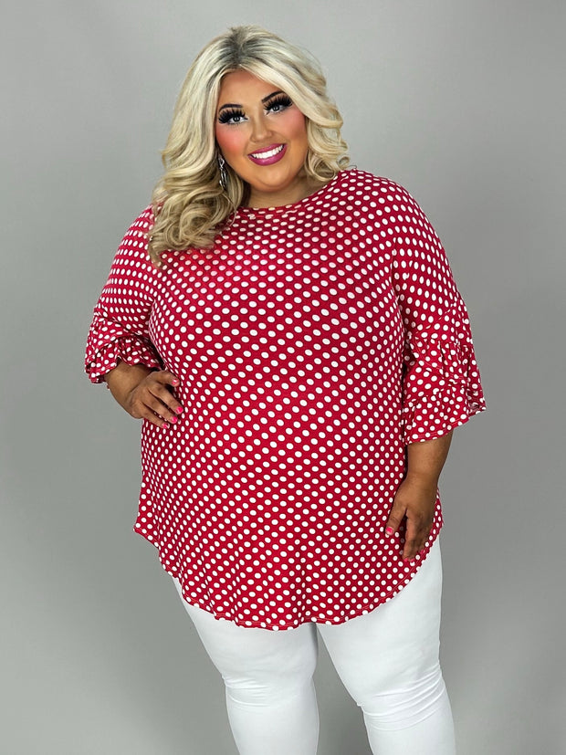 68 PSS {Simpler Times} Red/White Polka Dot Top EXTENDED PLUS SIZE 4X 5X 6X