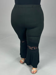 SALE!! BT-Z {Little Bit Hippy} Black Buttersoft Pants w/Lace Inset CURVY BRAND!!!  1X 2X 3X 4X 5X 6X  (May Size Down 1 Size)