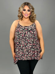 SALE!! 25 SV-O {Feeling Cute} Black Floral Tiered Top PLUS SIZE 1X 2X 3X