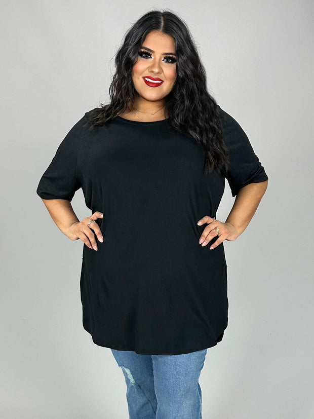 18 SSS {All You Ever Wanted} Black Scoop Neck Tunic  EXTENDED PLUS SIZE 4X 5X 6X