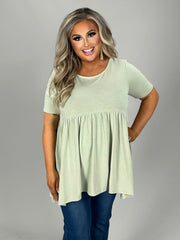 SALE!! 43 SSS {Feeling The Love} Light Sage Babydoll Top PLUS SIZE 1X 2X 3X