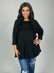 26 SQ {Daily Movement} Black Top w/Pockets EXTENDED PLUS SIZE 1X 2X 3X 4X 5X