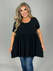 SALE!! 69 SSS-I {Blessed With Curvy} Black Babydoll Tunic PLUS SIZE 1X 2X 3X