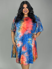 81 PSS-C {Color On My Mind} Fruit Punch Tie Dye Dress PLUS SIZE 1X 2X 3X