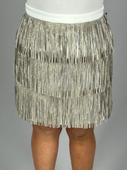 BT-G {My Shining Star} Ivory Skirt w/Studded Fringe  PLUS SIZE 1X