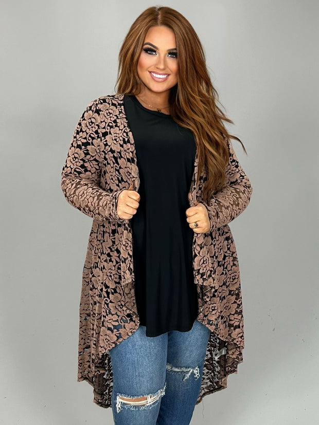 12 OT-C {What We Dream Of} Mauve Embossed Duster PLUS SIZE XL 2X 3X