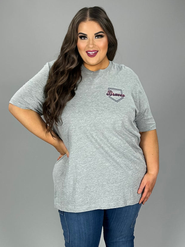 SALES!! 43 GT {Wallen Braves} Grey Graphic Tee PLUS SIZE 3X