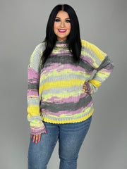 SALE!! CP-X {Thanks To U} Knit Sweater with  Yellow/Pink Colors