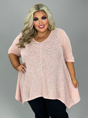 57 SSS {Easy Fix} Pink Asymmetrical Hem Top EXTENDED PLUS SIZE 4X 5X 6X