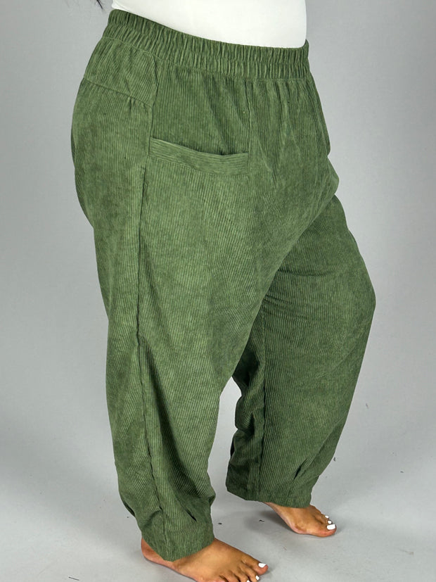 SALE! BT-B {Jog My Memory} Olive Corduroy Pocket Joggers PLUS SIZE 1X 2X 3X