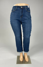 SALE!! BT-A {Judy Blue} Dk Blue High Waist Boyfriend Jeans EXTENDED PLUS SIZE 16 18 20 22 24