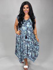 SALE!! SV-A/M-109 {Style & Co} Cerulean Blue Print Dress  Retail $69.50