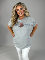 SALE!! 65 GT-H {Nashville Boot} Heather Grey Graphic Tee PLUS SIZE 1X 2X 3X