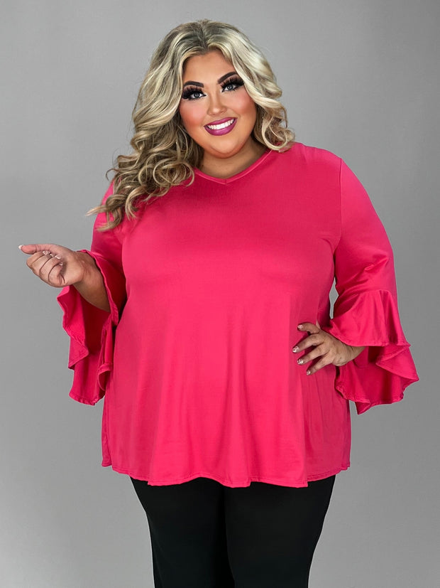 SALE!! 36 SQ {Be My Sweetheart} Fuchsia V-Neck Top EXTENDED PLUS SIZE 4X 5X 6X