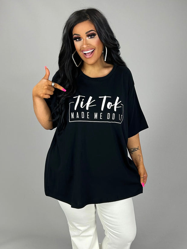 SALE!! 33 GT-L {Tik Tok Made Me Do It} Black Graphic Tee PLUS SIZE 3X