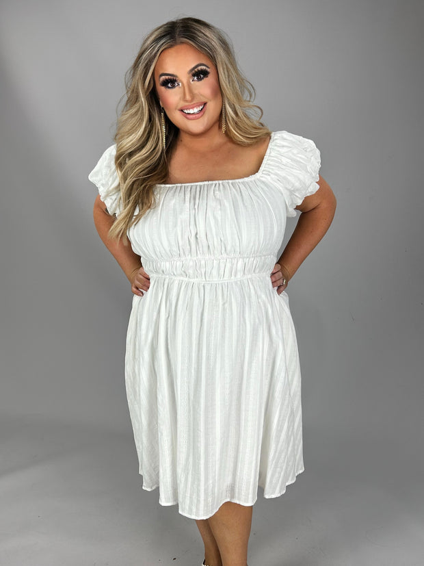 16 SSS-G {Loving Light} White Lined Dress w/Pockets PLUS SIZE 1X 2X 3X