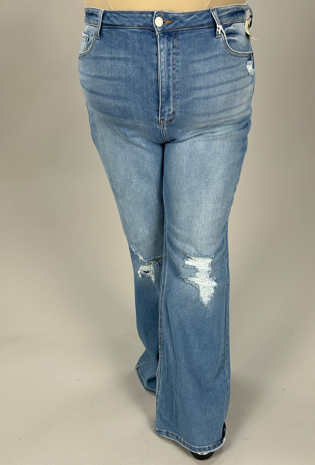 SALE!! BT-99  {Ms. Cello} Medium High Rise Flare Jeans PLUS SIZE 14 16 18 20 22