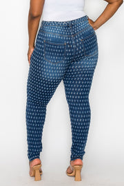 BT-99 {Bonnie & Clyde} Dark Denim Sexy Bullet Holes Jeans PLUS SIZE 1X 2X 3X