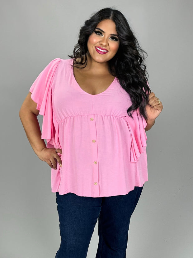 SALE!! 35 SD-Z {Euphoric Moment} Pink V-Neck Top PLUS SIZE 1X 2X 3X