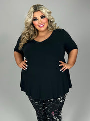 SALE!! 51 SSS {True Fashion Needs} Black V-Neck Tunic EXTENDED PLUS SIZE XL 2X 3X 4X 5X