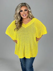 67 SSS-C {Simply Awesome} Yellow Oversized Sweater PLUS SIZE 1X 2X 3X