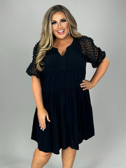 SALE!! 29 SQ-H {Style You Deserve} Umgee Black Swiss Dot Dress PLUS SIZE XL 1X 2X