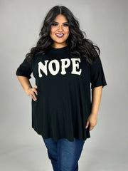 SALE!! GT-G {NOPE} Short Sleeve Black Stretchy Graphic Tee