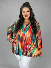 69 PQ {Charming Life} Multi-Color V-Neck Top EXTENDED PLUS SIZE 3X 4X 5X