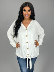 SALE!! SLS-C {Simpler Times} Ivory Button Front Top