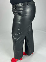 BT-E {Savor The Moment} Umgee Black Faux Leather Pants PLUS SIZE XL 1X 2X